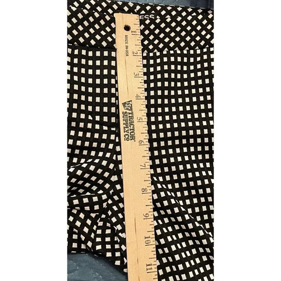 Express Columnist Pants Black & White Checkered Size 6R Slash Pockets Stretch‎ - Picture 4 of 8